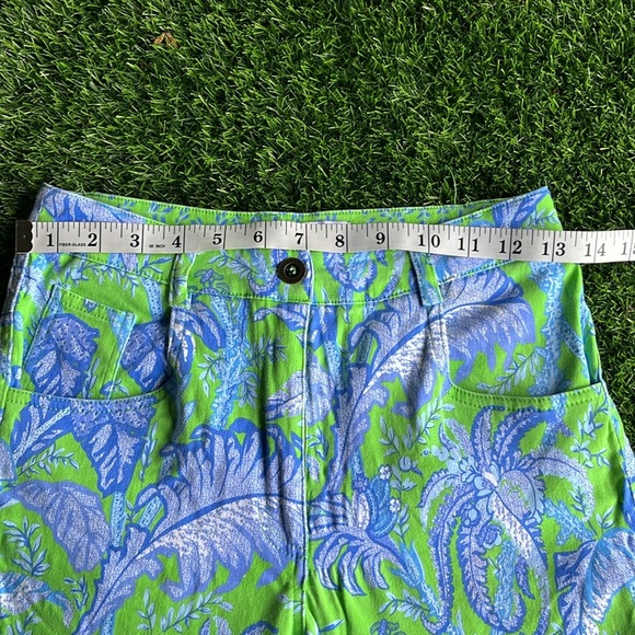 GRETCHEN SCOTT Green & Blue Floral Pants size 2 - Picture 3 of 7